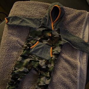 The North Face Camouflage and Gray Kids One Piece